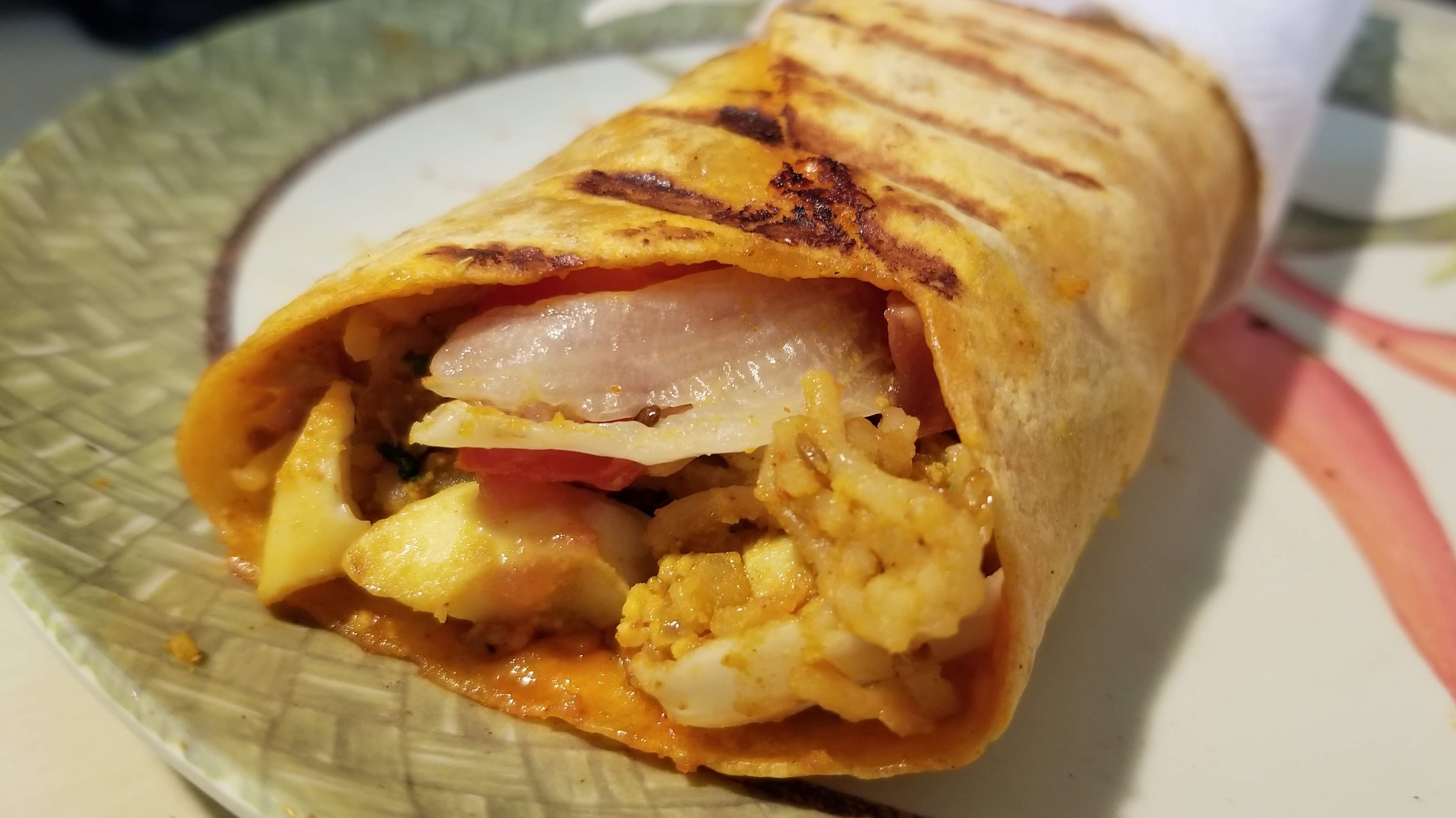 Instant Roll with Eggs and Potato filling