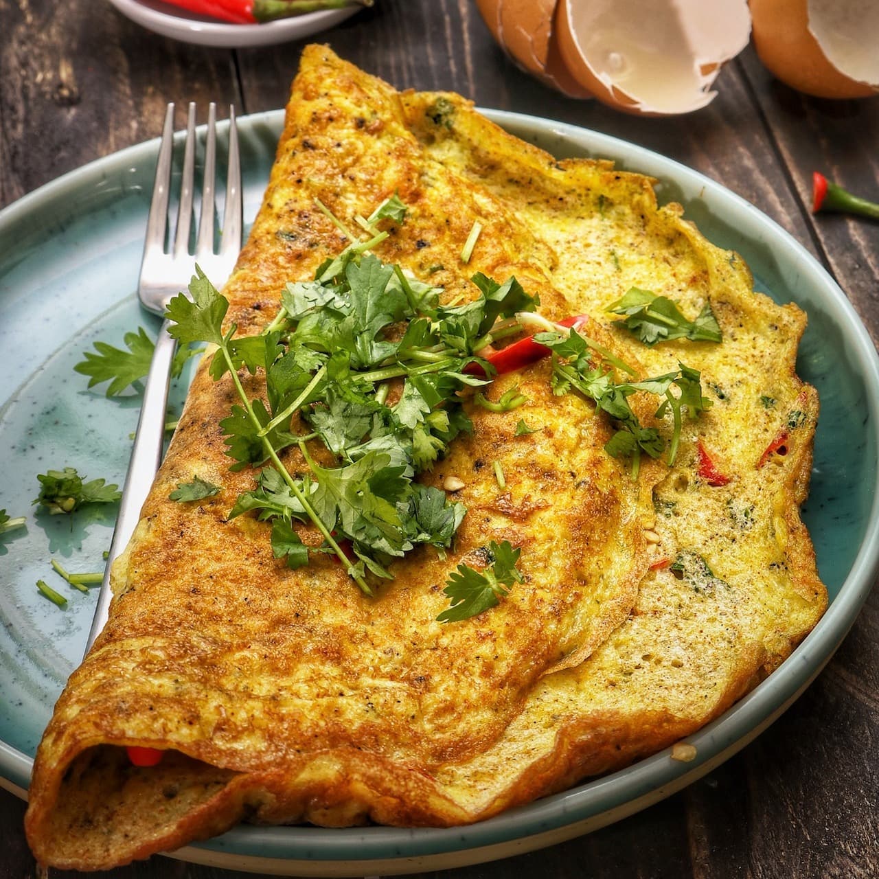 Try the famous Indian Style Omelette featured in Dalmaa Indian Style Omelette